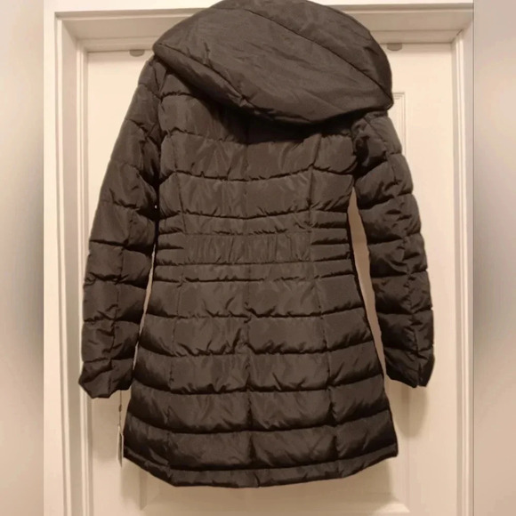 Laundry by SHELLI SEGAL 3/4 Length Quilted Puffer Coat Jacket Black - Picture 4 of 7